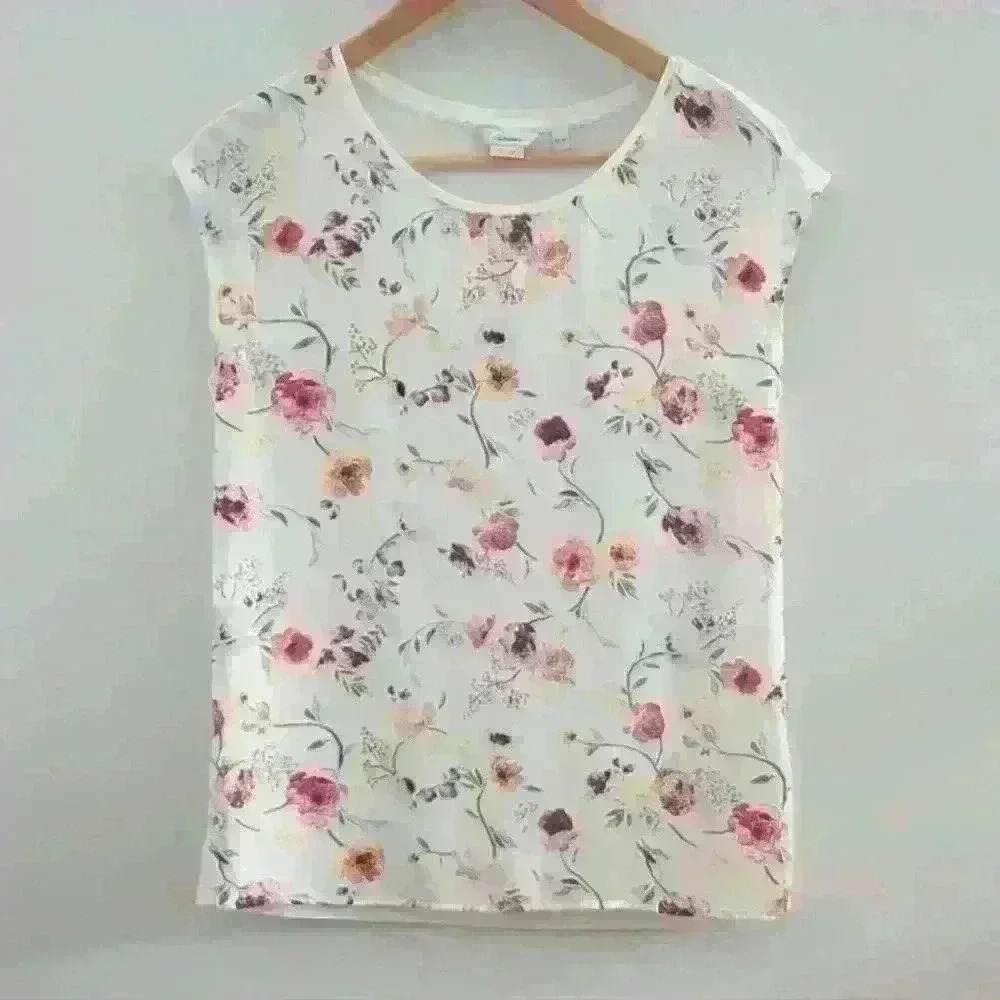 REITMANS | Women's White Floral  Sleeveless Relaxed Blouse